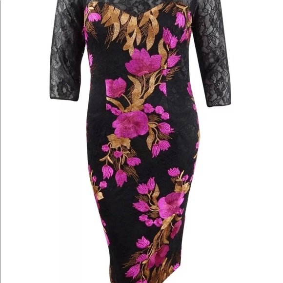 JS COLLECTION LACE MIDI DRESS SIZE 14 NEW - Picture 2 of 8